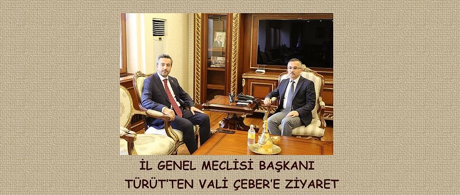 İl Genel Meclisi Başkanı İsmail Türüt’ten Vali Kemal Çeber’e Ziyaret
