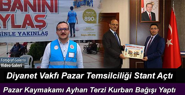 Türkiye Diyanet Vakfı Rize-Pazar Temsilciliği kurban bağış standı açtı