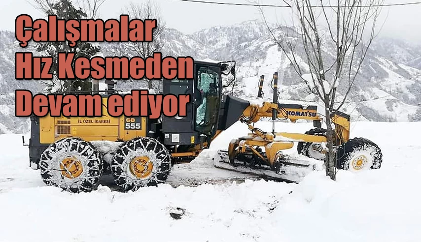 Kar nedeniyle kapanan 291 Köy Yolunda aralıksız çalışma