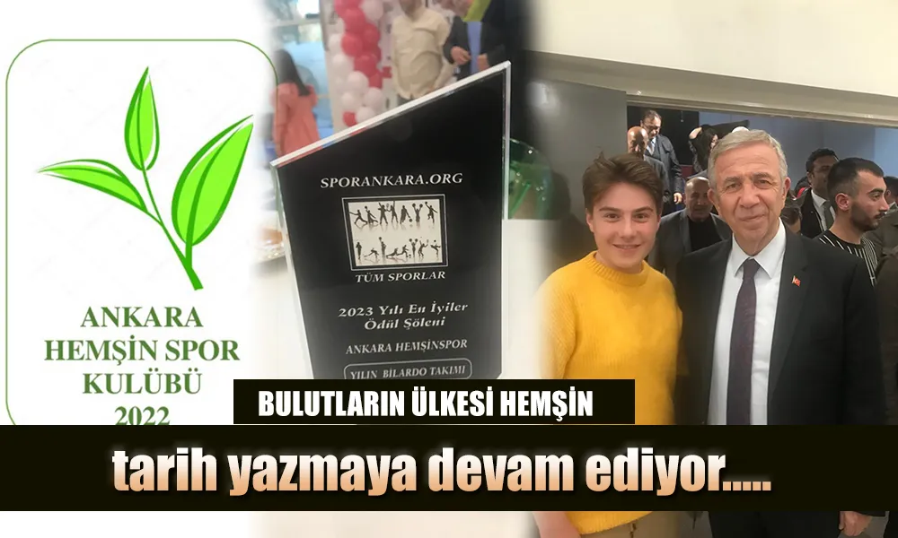 Ankara Hemşin Spor Bilardo Takımına ödül