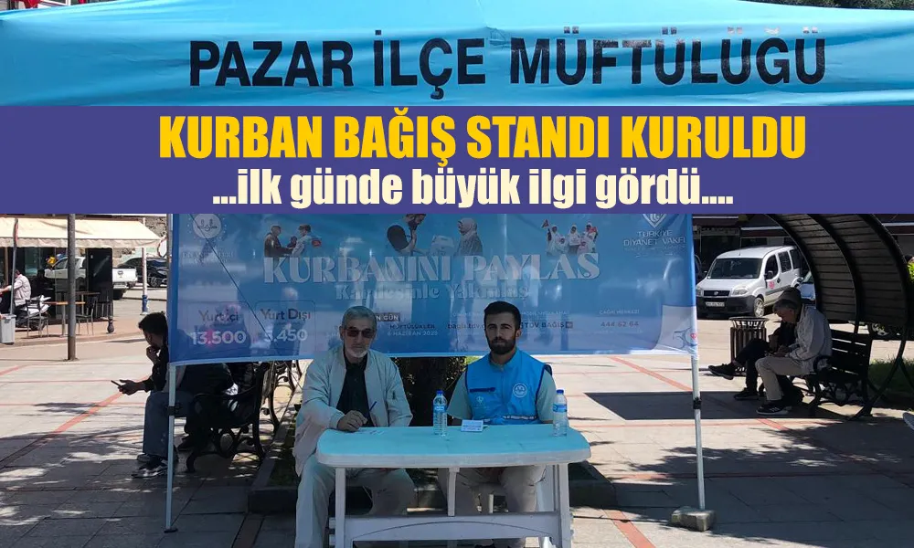 Pazar’da Kurban Bağışı Standına Vatandaşlardan Yoğun İlgi