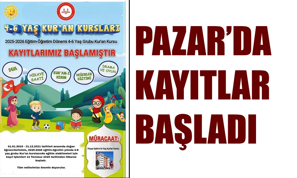 PAZAR SAHİL 4-6 YAŞ KUR