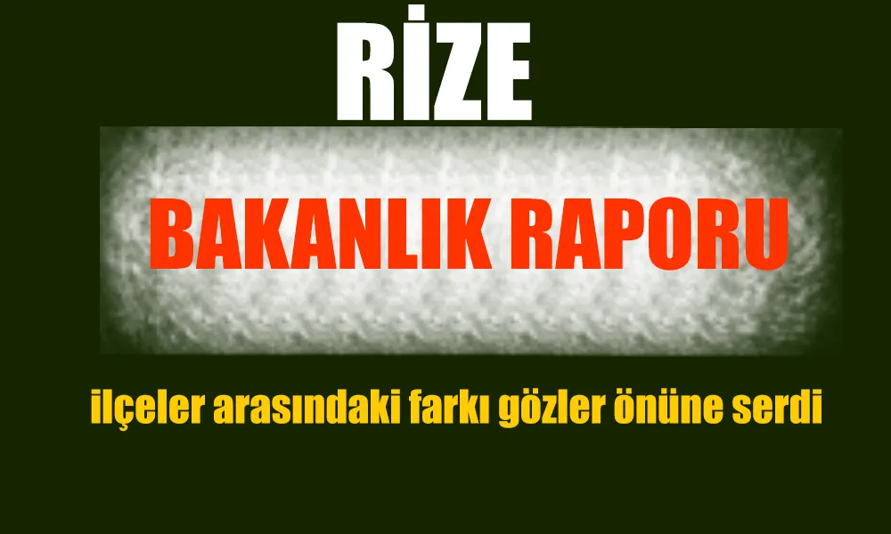 Rize İlçelerinin Sosyo-Ekonomik Gelişmişlik Haritası Açıklandı