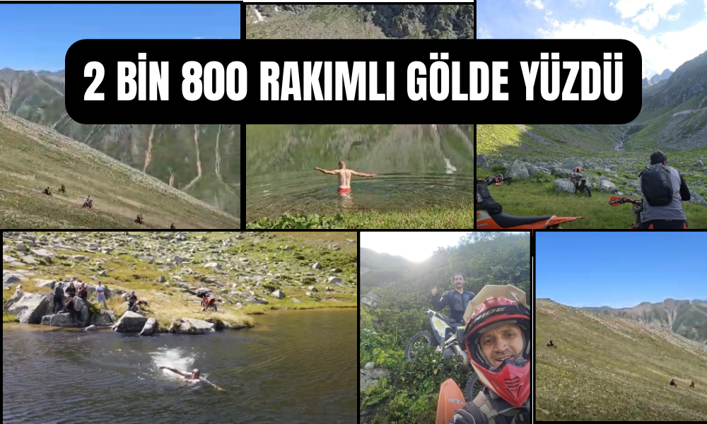 Ardeşen’de Çılgın Motorcular 2 Bin 800 Rakımlı Tobamzga Gölünde Yüzdü