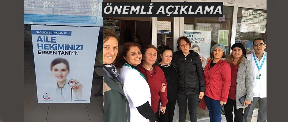 TOPLUM SAĞLIĞI MERKEZİNDEN ÖNEMLİ AÇIKLAMA