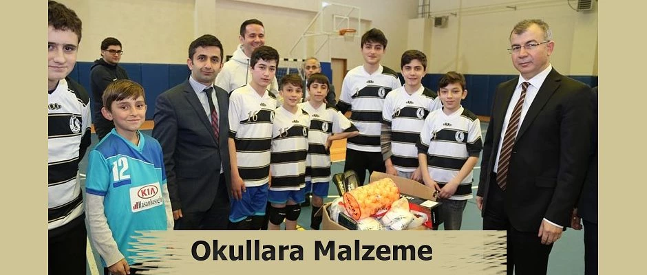 OKULLARA 46 BİN LİRALIK SPOR MALZEMESİ YARDIMI