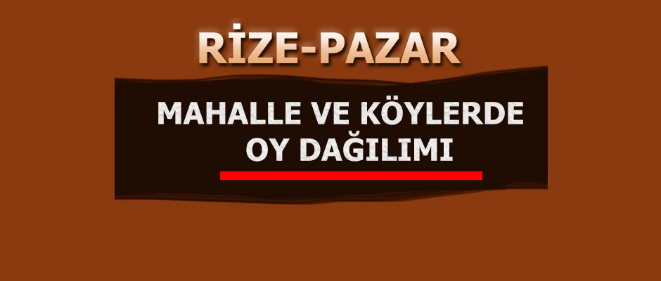 Pazar Mahalle ve Köylerinde Oy dağılımı