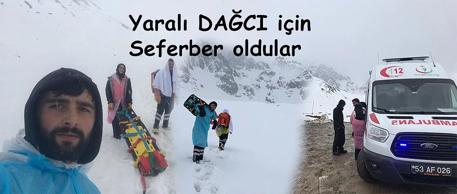 Kaçkar Dağları’nda yaralanan dağcı için 112 personeli seferber oldu