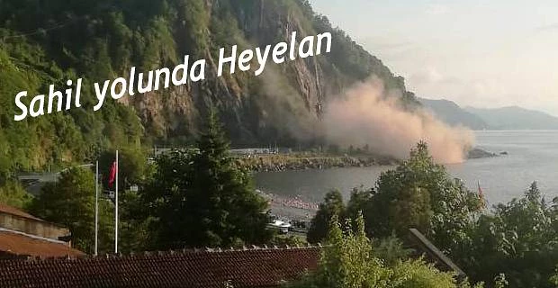 Karadeniz Sahil Yolu, Kopmuş Tüneli mevkiinde heyelan meydana geldi.