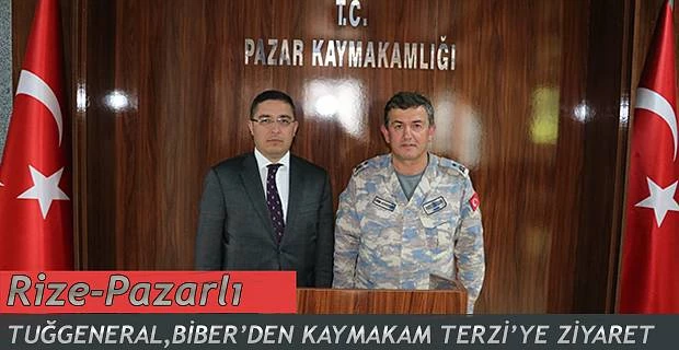 Pazarlı General Biber, Kaymakam Terzi’yi Ziyaret Etti.