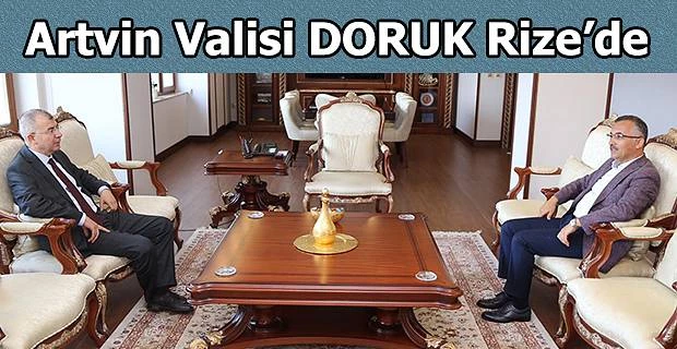 Artin Valisi Yılmaz Doruk, Rize Valisi Kemal Çeber’i Ziyaret Etti