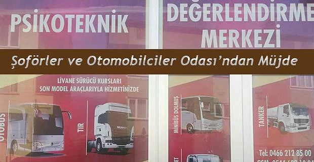 ŞOFÖRLER VE OTOMOBİLCİLER ODASI’NDAN MÜJDE