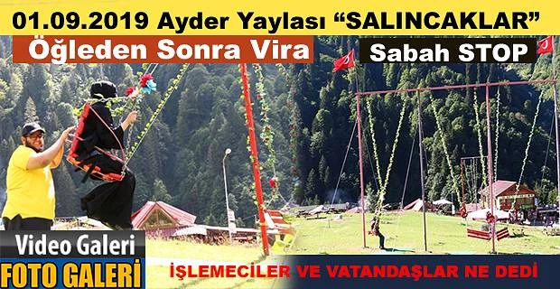 Ayder’de Sabah Stop eden Salıncaklar, Öğleden sonra faaliyete başladı