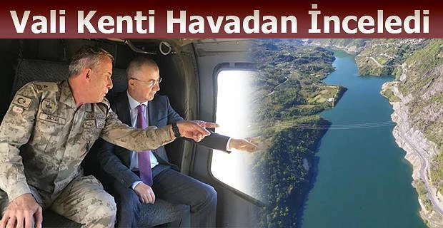 HELİKOPTERLE KENTİ HAVADAN İNCELEDİ