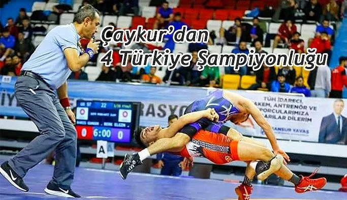 ÇAYKURSPOR GÜREŞTEN 4 TÜRKİYE ŞAMPİYONU