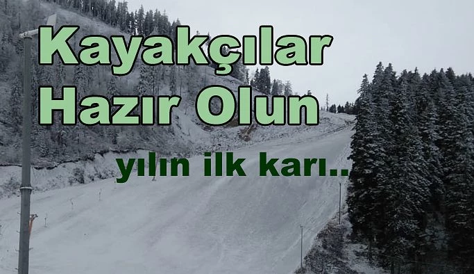 KAYAK MERKEZİNE MEVSİMİN İLK KARI YAĞDI