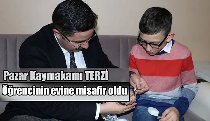 Kaymakam Terzi başarılı öğrenciye misafir oldu