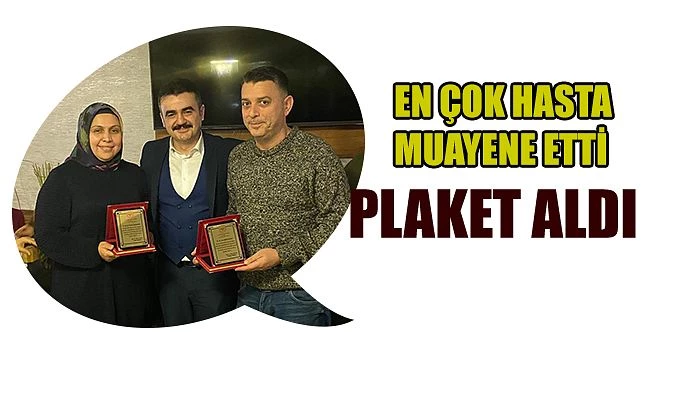 SAĞLIK MÜDÜRÜNDEN TEŞEKKÜR PLAKETİ