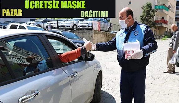 Pazar’da ücretsiz maske dağıtımı hızlandı.