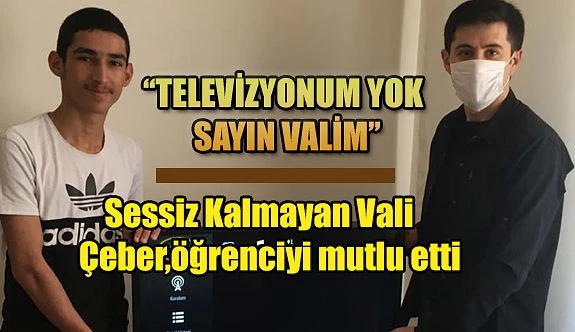 Rize Valisi "Televizyonum yok " diyen öğrenciyi sevindirdi.