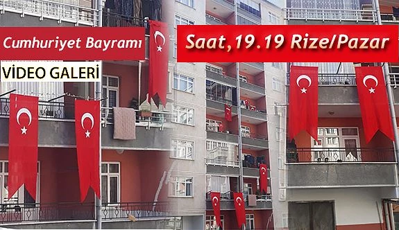 Rize’de Balkon ve pencerelerde kutlama