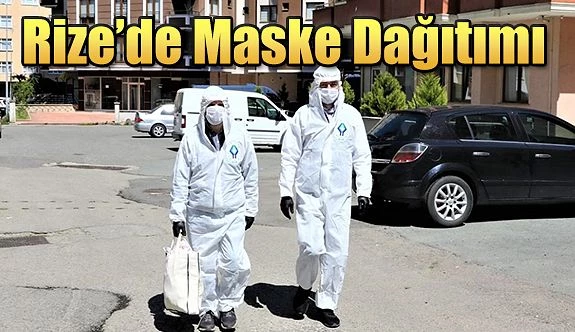 RİZE’DE EV EV MASKE DAĞITIMI…