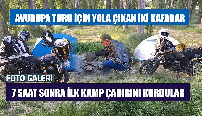 Motosiklet çılgınları ilk molayı Erzurum’da verdiler.