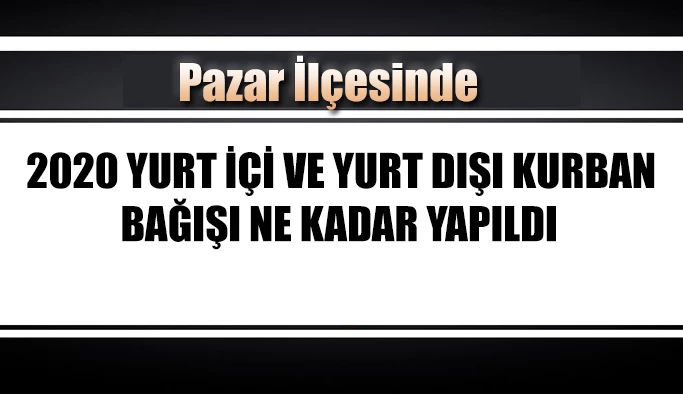 Pazar’da 2020 Yılında Ne Kadar Kurban Hissesi Bağışlandı