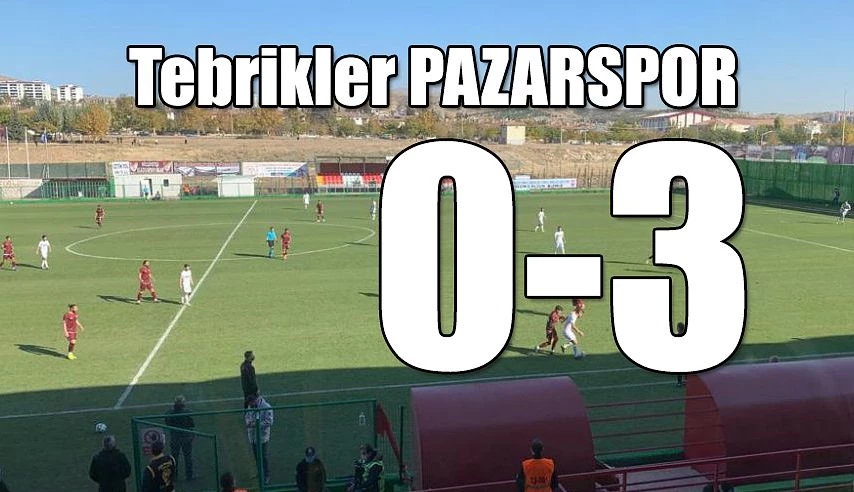 Tebrikler PAZARSPOR; Deplasmandan 3 gol,3 puanla dönüyor