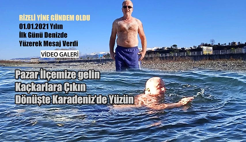 Buz gibi havada Karadeniz’de yüzdü: Denizden mesaj verdi.