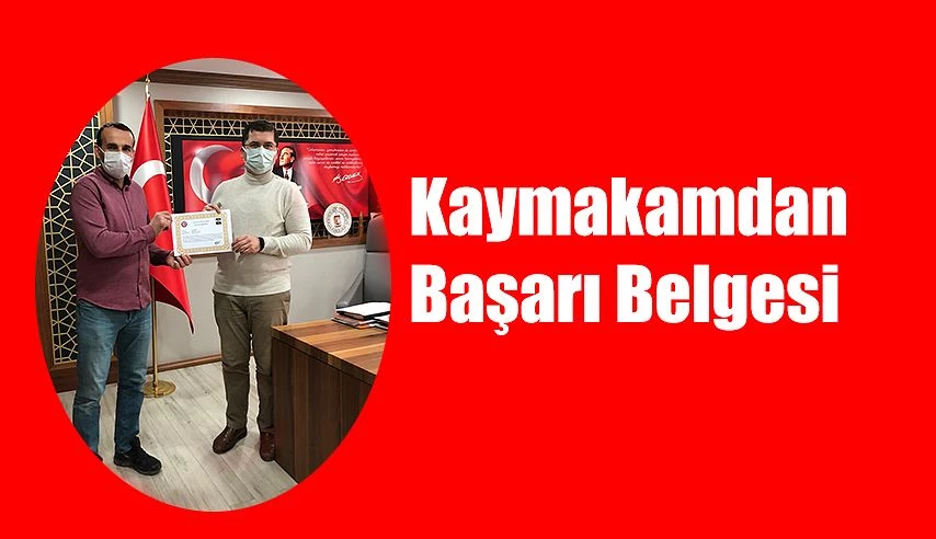 KAYMAKAMDAN TEŞEKKÜR BELGESİ