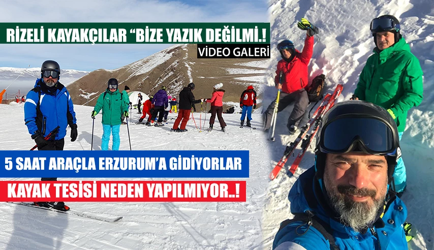 Rize’den Erzurum’a Kayak için gidiyorlar