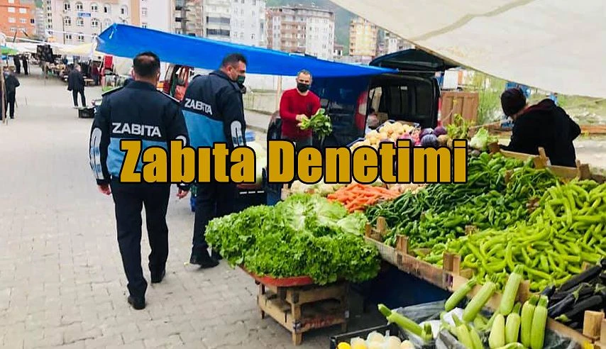 ZABITA EKİPLERİ PAZAR YERİNİ DENETLEDİLER.