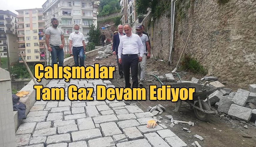 RİZE KALESİ’NİN YAYA YOLUNDA İKİNCİ ETAP YENİLEME ÇALIŞMASI BAŞLADI…