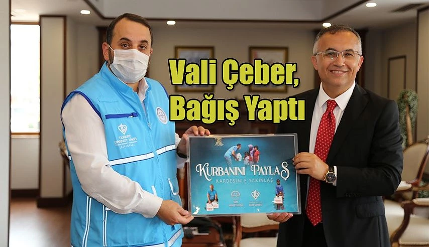 Vali Çeber’den TDV’ye Kurban Bağışı