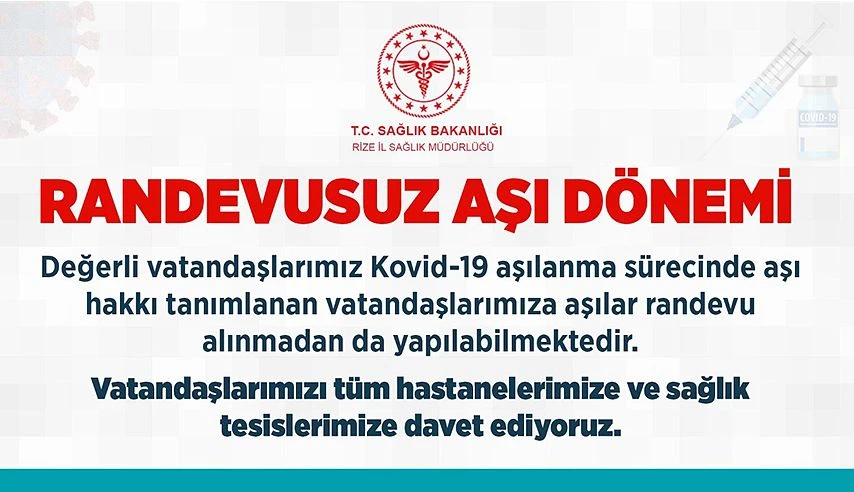 Aşılar tedarik edildi ve randevusuz dönem yeniden başlıyor!