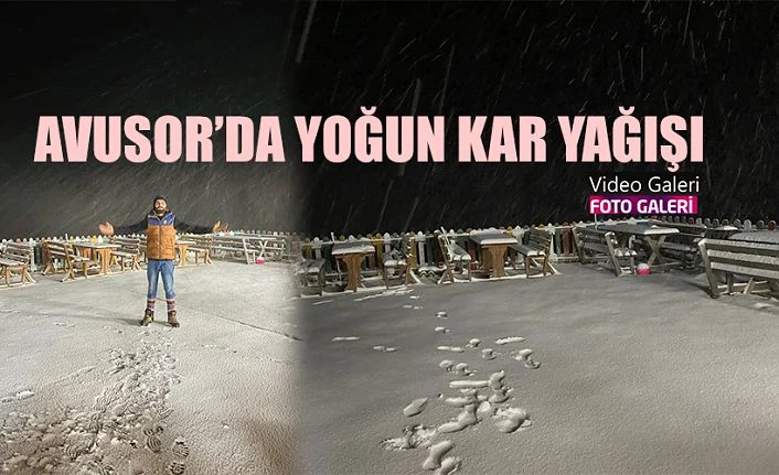 Avusor’da yoğun kar yağışı