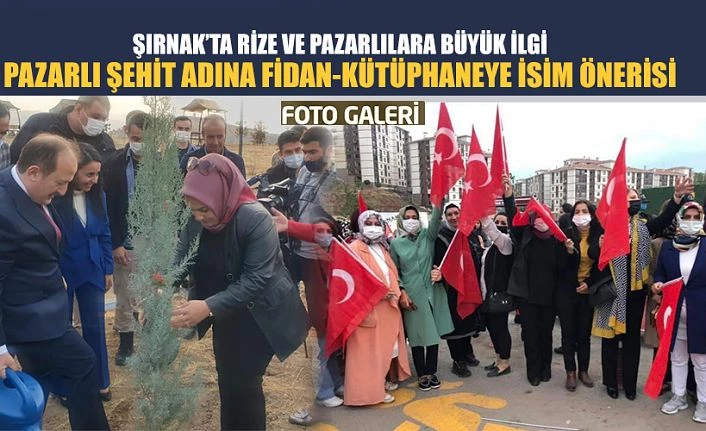 Pazarlı Şehit Adına Şırnak’ta Fidan dikti. Kütüphane Sözü aldı