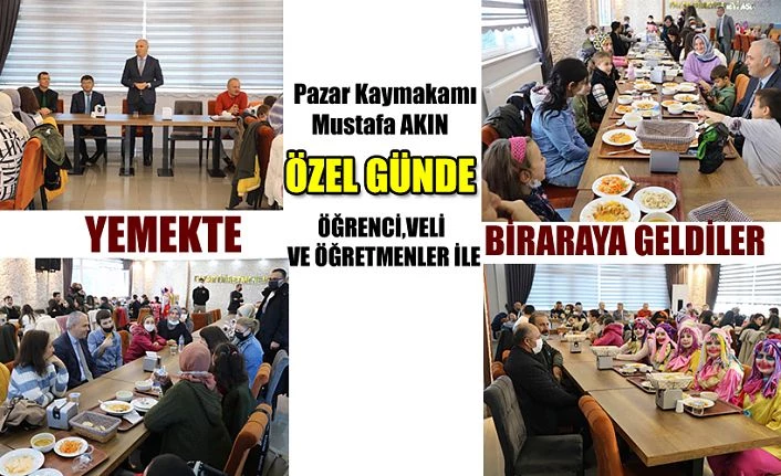 Kaymakam Akın, Özel günde Öğretmenevinde yemek verdi.