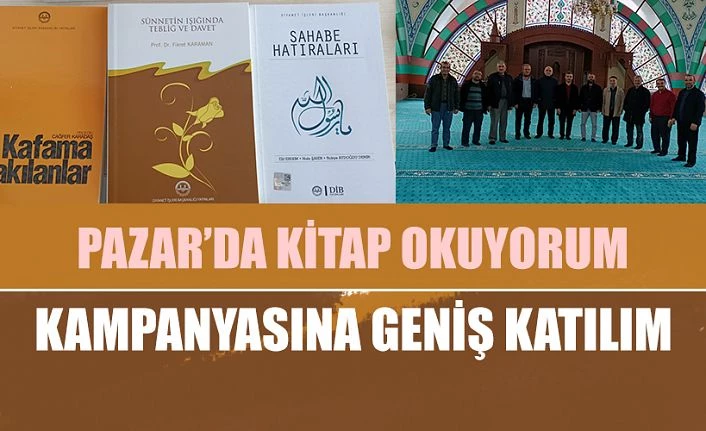 Pazar’da “KİTAP OKUYORUM” Projesine geniş katılım