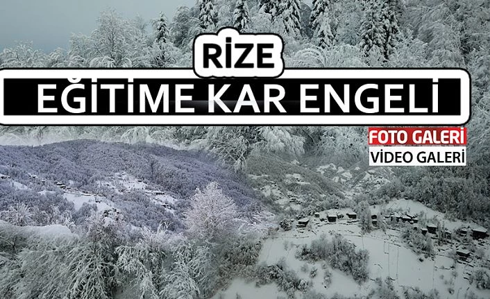 Rize’de Kar Okulları Tatil Ettirdi.