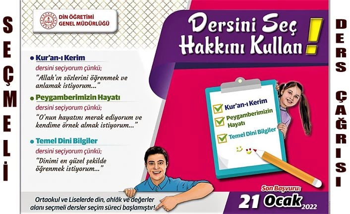 EĞİTİME DESTEK PLATFORMU RİZE TEMSİLCİLİĞİNDEN SEÇMELİ DERS ÇAĞRISI