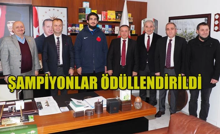 GENEL MÜDÜR ALİM, ŞAMPİYON GÜREŞCİSİNİ ÖDÜLLENDİRDİ