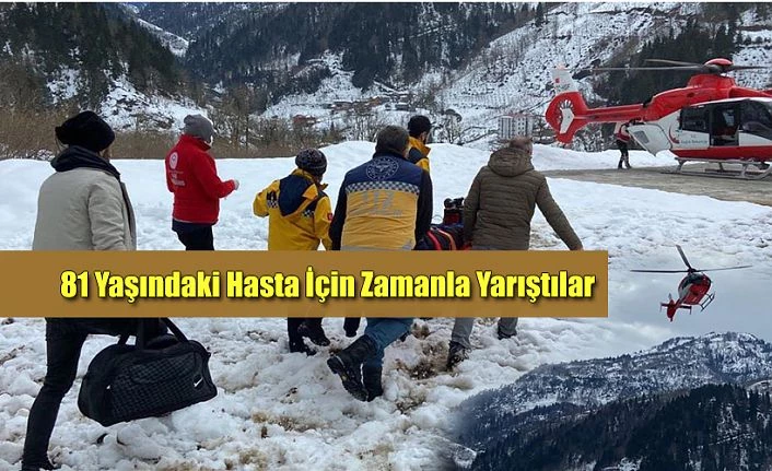 112’NİN HASTAYA ULAŞMASINA KAR ENGEL OLAMADI