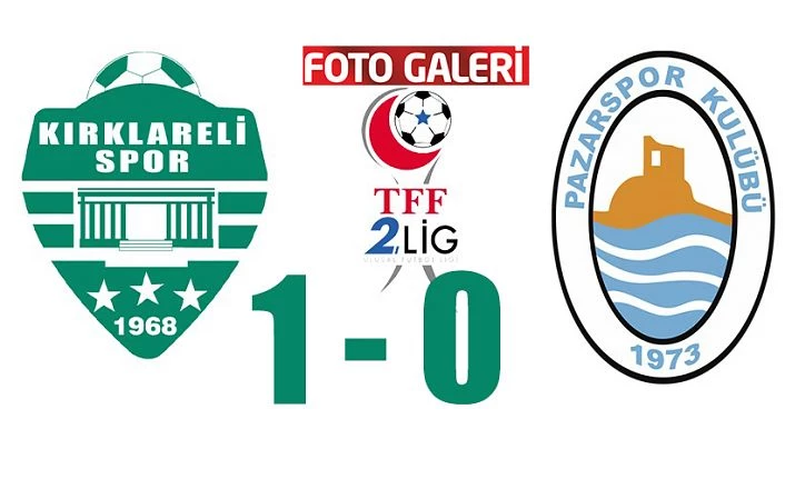 Pazarspor 1-0 mağlup dönüyor.