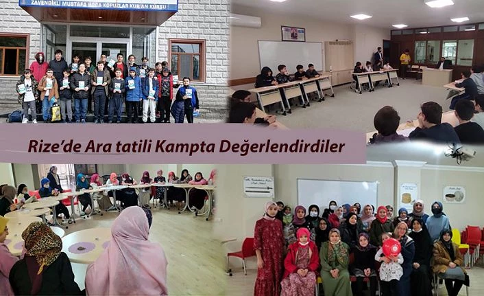 Rize’de gençler ara tatili kampta değerlendirdi