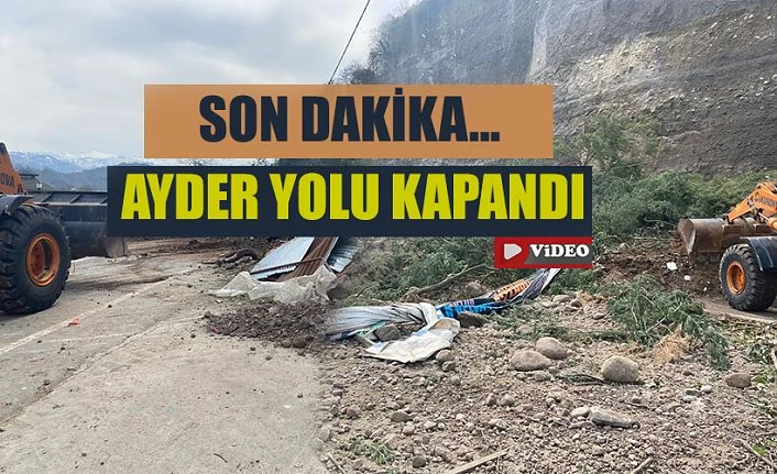 Çamlıhemşin yolunda büyük heyelan