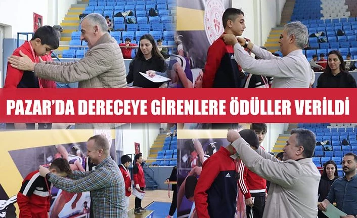 Dereceye girenlere madalyalar verildi.