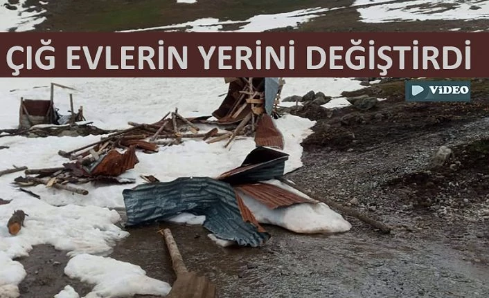 Rize’de ÇIĞ evler yıkıldı