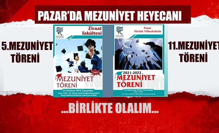 PAZAR MEZUNİYET TÖRENİNE HAZIR